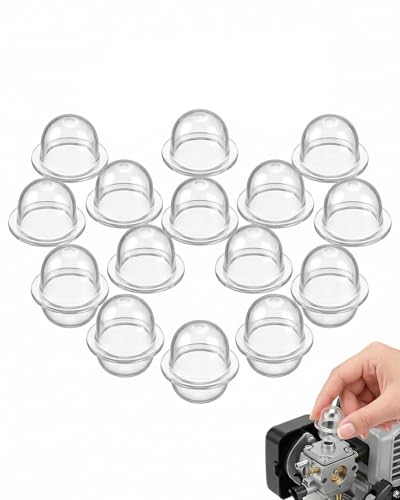 YAPKOLV 15 Pièces Poire Amorcage 19mm Transparente pour Carburateur Tondeuse Debroussailleuse Souffleur, Pompe d'Amorce Moteur Facilite le Démarrage Essence