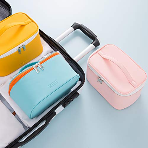 Mirason Cosmetic Bag Set Of 3 Makeup Bag For Purse Pouch Travel Beauty Zipper Organizer Bag Gifts For Girl Women, Pu Leather Washable Waterproof (Sky Blue) #TOP4