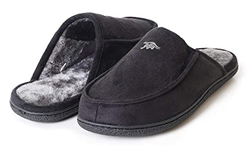 European Softest Men's 80D High Density Memory Foam House Slippers, Indoor Outdoor Slip On Clog Slippers (Black, 11-12) #TOP1