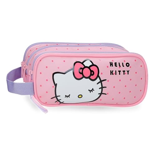 Sanrio Hello Kitty Bows Estuche Triple Rosa 22x10x9 cm PVC