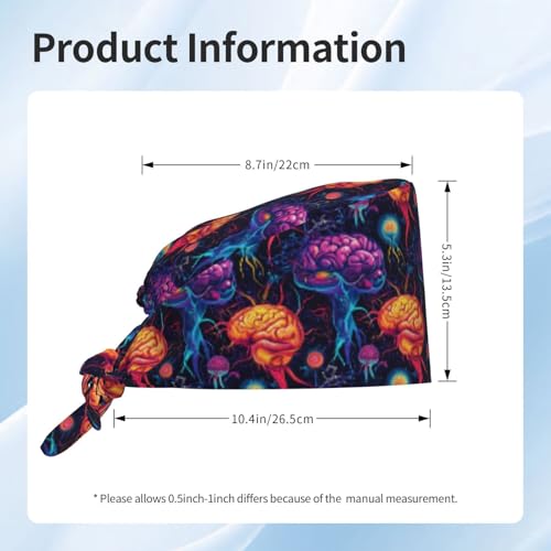 Image of Adjustable Scrub Cap with Sweatband, Breathable Working Hat for Men /Women