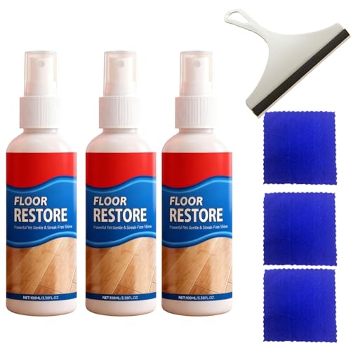 Floor Restore Solution - 3-in-1 Wood Floor Polish, Cleaner &