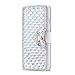 Produktbild Homikon PU Leder Hülle Retro Schön Glänzend Glitzer Diamant Schmetterling Schutzhülle Brieftasche Ledertasche Handyhülle Mädchen Frau Flip Wallet Case Kompatibel mit Samsung Galaxy S10 Plus - Weiß