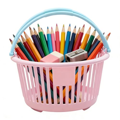 Countertop Sundries Basket - 6.3x3.54in PVC Mini Organizer, Portable Storage | Dorm Apartment Kitchen School Classroom Toy Fruit Stationery Cosmetics Holder With Handles