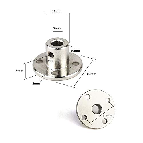4Pcs 5Mm Rigid Flange Shaft Coupling, Guide Shaft Support Coupler High Hardness Metal Axis Bearing Fittings Motor Connector #TOP1