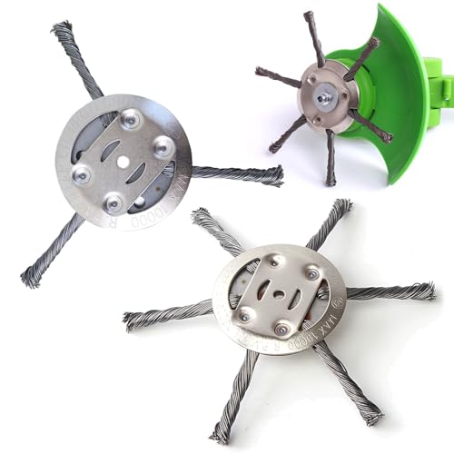 WEERSHUN String Trimmer Replacement Head - 2 Pack Weed Trimmer Head 6 inch Steel Wire Grass Brush Cutter Trimmer Head Mower Wire Grass Trimming Head Small Mowers for Cordless String Trimmer