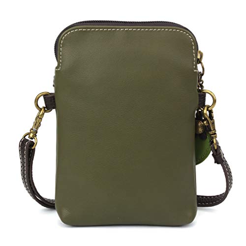 Image of CHALA Bird Collection Cell Phone Crossbody Purse-Women PU Leather /Canvas Multicolor Handbag with Adjustable Strap