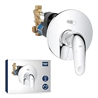 GROHE Swift, Badewannenarmatur Unterputz (Duscharmatur für die Badewanne, Auto-Umstellung Wanne/Brause, integriertes Rücklaufventil, Metallhebel, Mischbatterie mit Einbaukörper), chrom, 24336001 – Ansicht 3