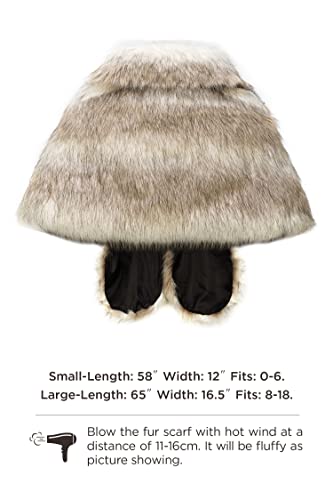 BABEYOND Womens Faux Fur Collar Shawl Faux Fur Scarf Wrap Evening Cape for Winter Coat - Thumbnail 6