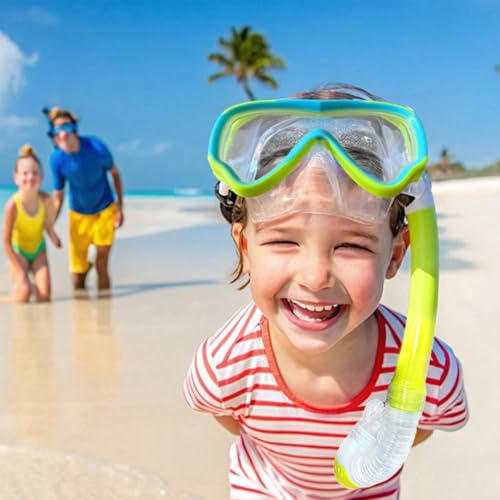 Kids Snorkel Gear Diving Mask Anti-Fog and Anti-Leak Swim Goggles Snorkeling Glasses Durable Tempered Glass Mask for Children 4 - 14 Age miniatura 2