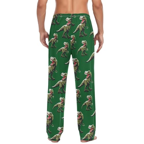 Men's Pajama Pants,Pixel T-rex Lounge Lightweight Sleep Bottoms Pants with Pockets Size S-XXL2