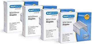 RAPESCO 1246 Type 923 Galvanised Staples in Various Sizes, Multipack of 3200 Staples