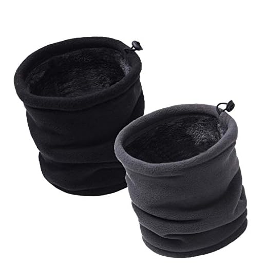 JOGVELO Braga para Cuello Invierno Lana Windstopper Snood Bufanda Calentador Tubular Cuello - Esqui Moto Ciclismo Snowboard Running (Negro&Gris)