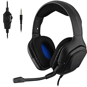 THE G-LAB Korp Cobalt Gaming Headset - Stereo Mikrofon, Ultraleicht, Ultra Bass Stereo Headset - 3, 5 mm Klinke für PC PS4 PS5 Xbox One Mac Nintendo Switch Tablet Smartphone (Schwarz)