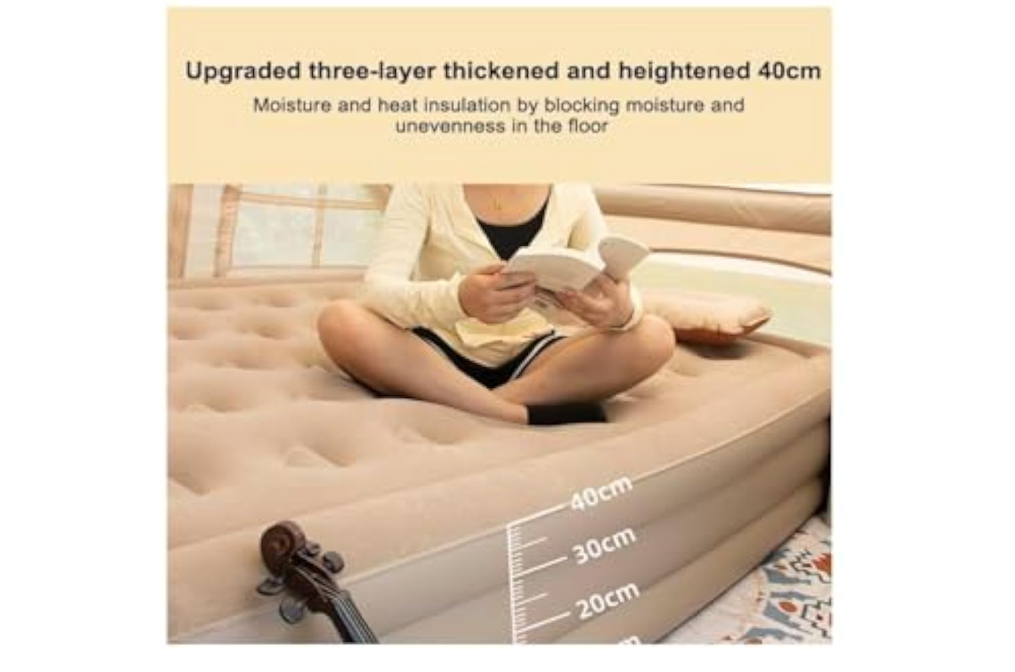 Single Air Bed Inflatable Bed with Built-in Electric Pump