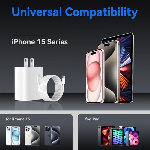 iPhone 17 16 15 Charger Fast Charging, 3.3FT iPhone 17 Pro Max Charging Cable(65W/3A) USB C Cord with 20W PD Fast iPhone 17 Pro Max Chargers Block for iPhone 17/17 Pro Max/17 Air/16/15 Series, iPad — view 6
