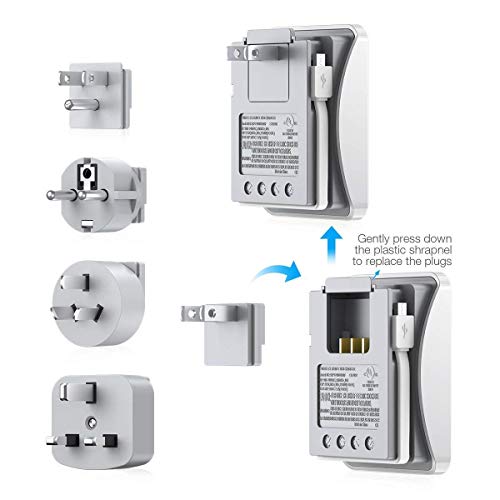 image for POWERADD Travel Adapter Kit - Dual USB Ports + 2 Outlets, Universal Ad