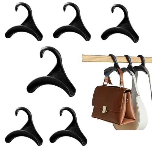 Zakrafo 6 unidades, bolsa de cabide, organizador de bolsa para armário, bolsas de armazenamento, bolsas, bolsas, mochilas, tote (preto)