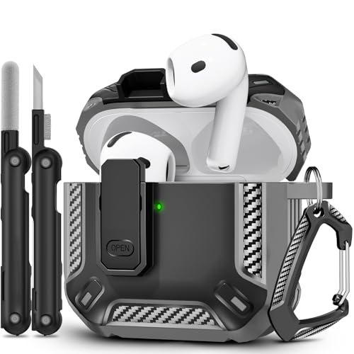 Image of for AirPods 4 Case, Secure Lock Case Cover for Apple Airpods 4 with Active Noise Cancellation 2024, Drop Protection Case for Airpod 4 with Cleaner Kit and Keychain