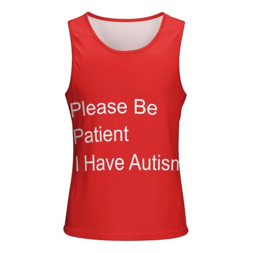 Débardeur homme autisme t-shirt sans manches imprimé patient pour sensibilisation et sport d'été