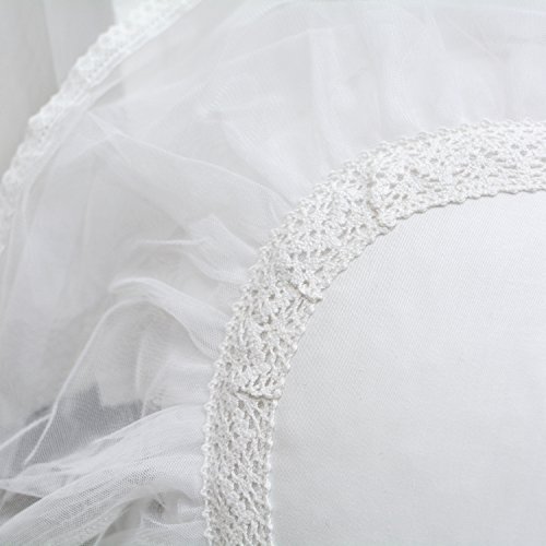 Softta 20"X15"X8" Wedding Lace Throw Pillow Sweetheart Shape (1 Pillow Cover + 1 Filling) Solid White Wedding Accessories 4.7" Wide Lace Patchwork #TOP3