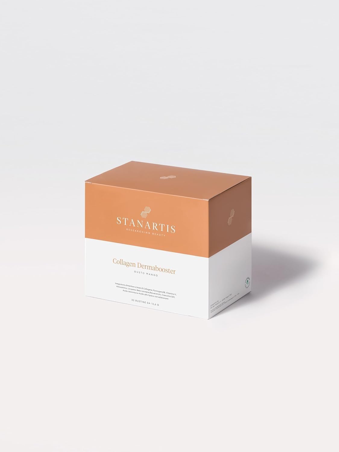 Stanartis - Integratore Collagene Marino con Acido Ialuronico, Q10, Vitamine e Minerali, Idratante e Antietà - 30 Bustine - Gusto Mango