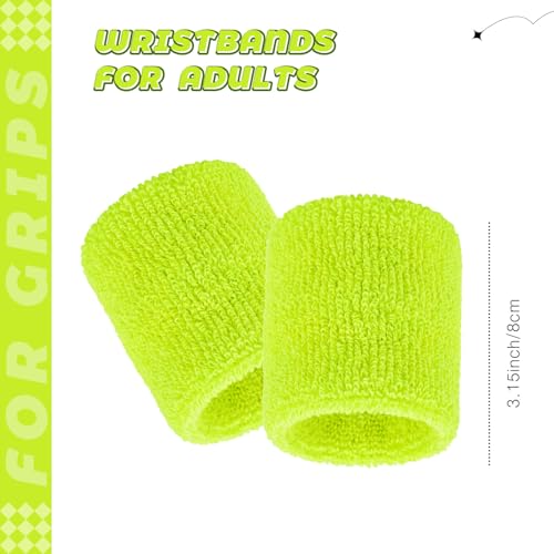 Image of Bememo 24 Pcs Wrist Sweatbands Bulk Sports Wrist Bands for Men Women Breathable Athletic Tennis Wristbands Stretchy Absorbent Cotton Terry for Basketball, Baseball, Gym, Working Out