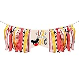 Mickey Theme Mouse Half Birthday Decorations,Mickey High Chair Banner. Mouse Decorations for Events,