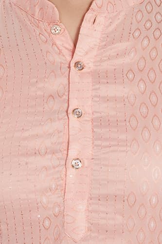Image of DIVISIVE Men's Jequard Embroidered Art Silk Slim Fit Only Kurta