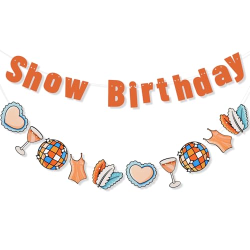 Chivertion 2 Pcs Showgirl Birthday Banner Showgirl Birthday Backdrop Party Decorations for...