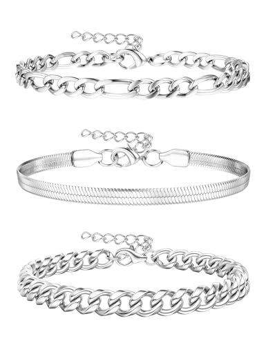 ORAZIO Pulsera Plata Hombre Serpiente Figaro Cadena Cubana Brazalete Tío Novio Papá Regalos de Cumpleaños Joyería Hombre Pulseras de Plata de Ley 925