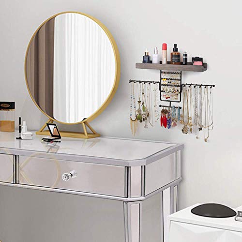 Bundle With Jewelry Organizer Wall Mounted Rotating Jewelry Holder Hanging Storage Display For Necklaces Bracelet Earring Ring (Carbonized Black) #TOP5