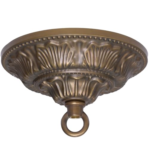 Sturkit 4.7 Inch Brass Light Canopy Kit with Loop,Ceiling Cover Plate for Chandelier Pendant Lighting Fixture,Includes Mounting Hardware,Vintage