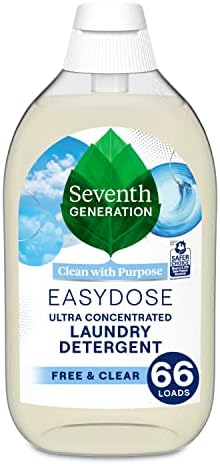 Seventh Generation EasyDose Laundry Detergent, Ultra Concentrated: 66 Loads, Free & Clear Designed for Sensitive Skin, 23.1 Fl Oz