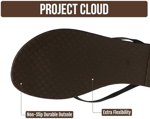 Project Cloud Flip Flops for Women Memory Foam Flats Sandals (Foundations) - 4