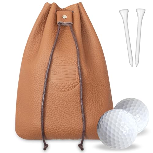 Bag Pouch With Drawstrings Valuables Pouch For Men - Cool Funny Gifts For Him Golfers Men (brown)
