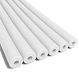 Oodles of Noodles Deluxe Foam Pool Swim Noodles - 6 Pack White 52 Inch Wholesale Pricing Bulk Pack and Free Connector