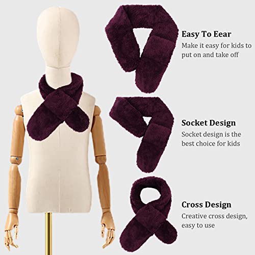 Image of JANGANNSA Fleece Kids Scarf - Warm Winter & Autumn Neck Warmer for Boys & Girls 1-6Y