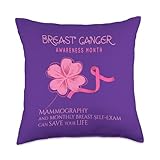 Breast Cancer Awareness Mammography Self Breast-Exam Throw Pillow