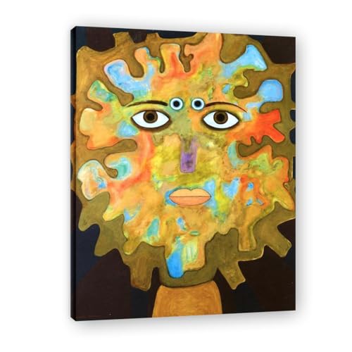 Tableau abstrait surréaliste Anarchie Hypnotique 80x105cm avec cadre intérieur pour salon