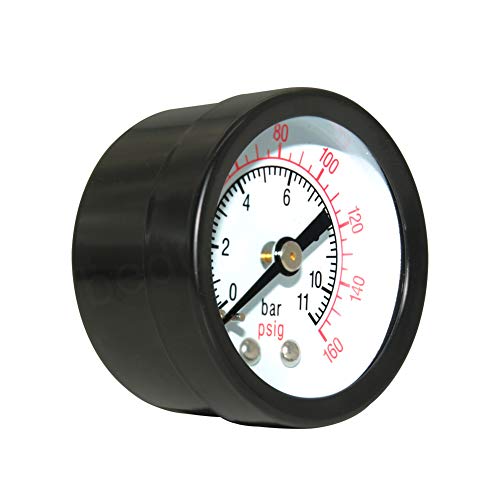 beduan air pressure gauge for air compressor 1-1234 dial center back mount 1834 npt0-160 psi