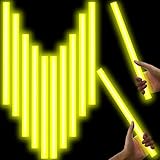 Lewtemi 10 Pcs Large Glow Sticks Big Giant Jumbo Halloween Christmas Emergency Light Stick for Camping Accessories, Survival Kit(Yellow,14 Inch)
