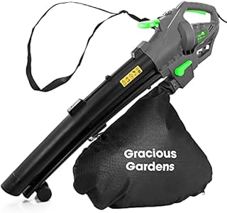 Gracious Gardens Leaf blower Garden Vacuum and Shredder, 35L Leaf Collection Bag, 3000W 10m Cable Lightweight Design, Leaf Vacuum, 10:1 Shredding Ratio