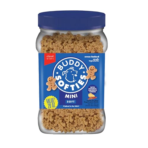Buddy Softies Soft & Chewy Dog Treats Bacon & Cheese 20 oz. Jar