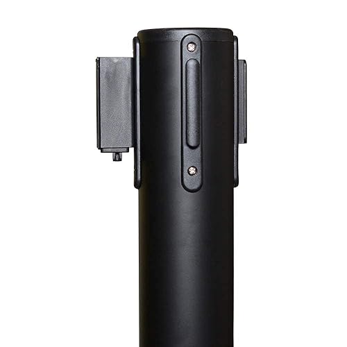 Miniatura 3 de Crowd Control Warehouse CCW Series RBB-100 - Juego de 2 puntales con correas retráctiles - Cinturón rojo de 11 pies, poste negro - Barrera de línea