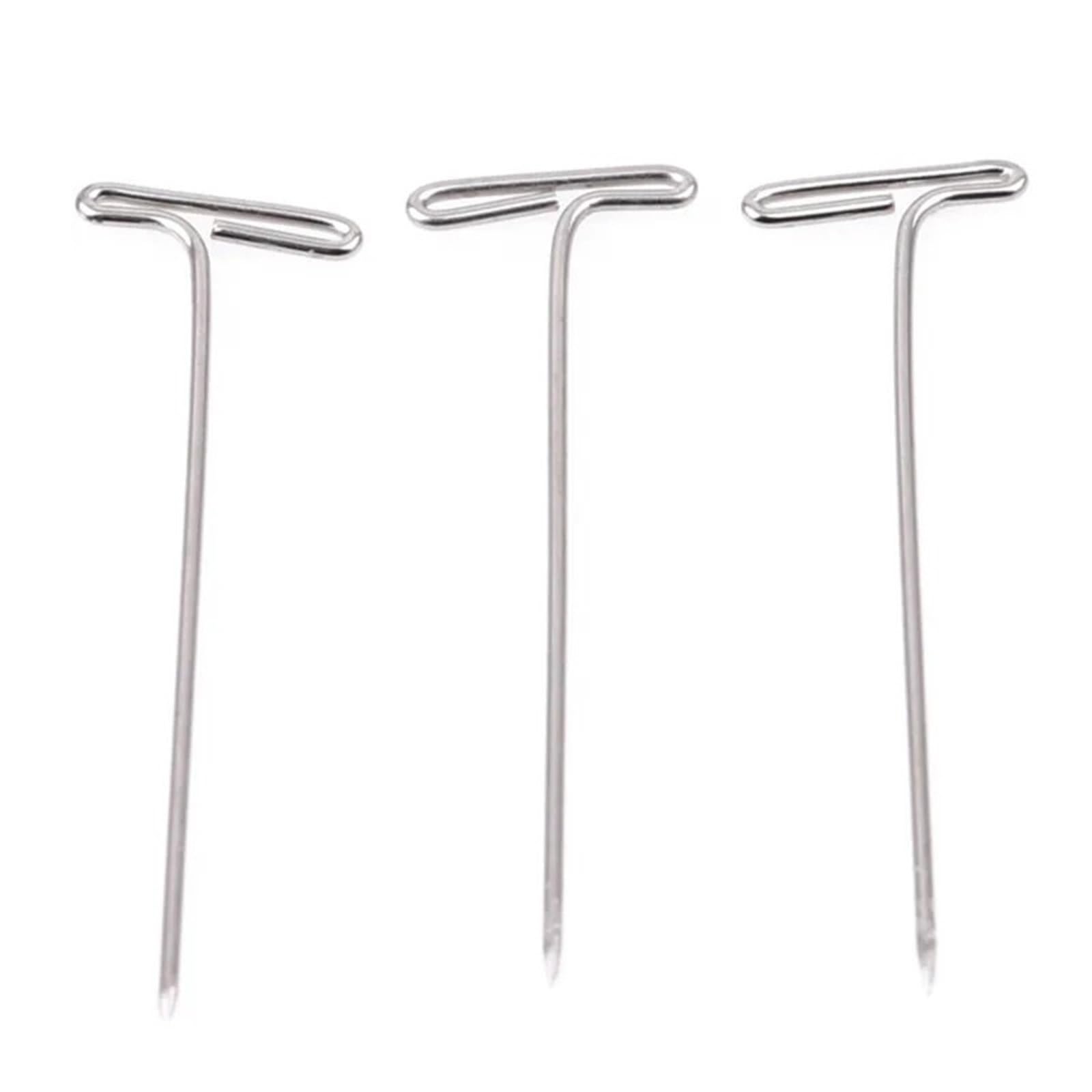 T Pins 50/100Pcs 27/32/38/45/50MM T Pin Needles Wig Making Pins For Blocking Knitting Assorted Sizes T-Pins Stainless Steel(50pcs-50MM)