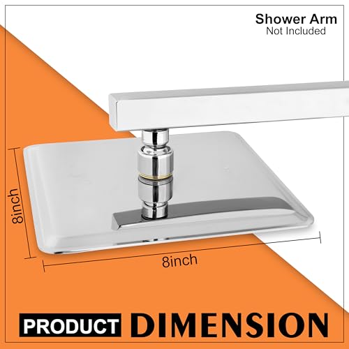 Image of SAM Shower Slim High Pressure Rainfall Showerhead Without Arm for bathroom (Amaze Round, 8 * 8)