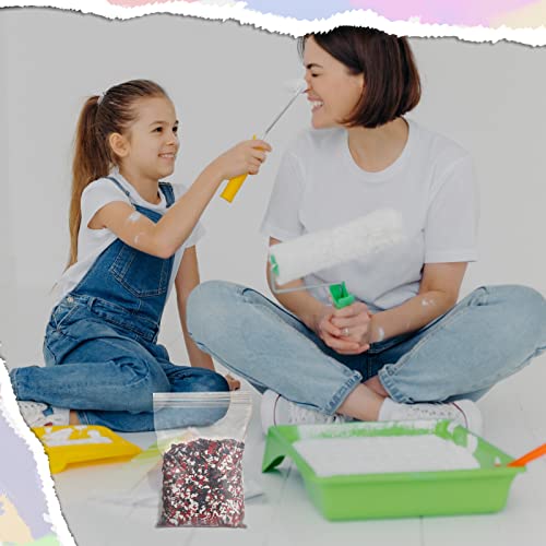 350 G/ 0.77 lb Decorative Color Chips Epoxy Flakes 3-5 mm Blend Concrete Floor Coatings Decorative Paint Flakes for Garage Floor Paint Interior Exterior Wall (Red, Black, White)