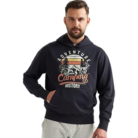 alsestudio Unisex Printed Hoodie-Navy-Camping-Small Cover