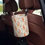 GVYGVY Mini cubo de basura para asiento trasero, estampado de caballito de mar...